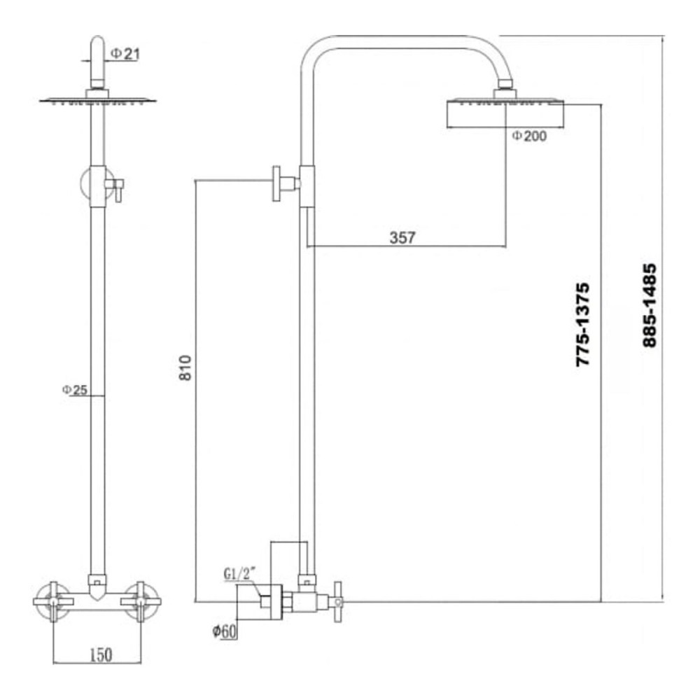 Душевая система Fmark FS84 Черный матовый FS8405H Душевая система Fmark FS84 Черный матовый FS8405H — изображение 2