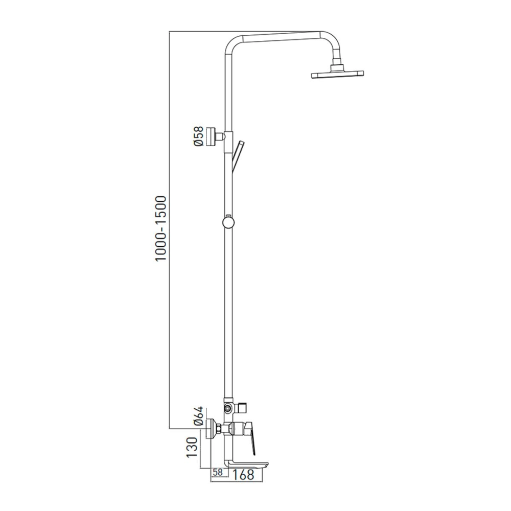 Душевая система Gross aqua Dyno с изливом Черный матовый GA9009SMD07MB Душевая система Gross aqua Dyno с изливом Черный матовый GA9009SMD07MB — изображение 2