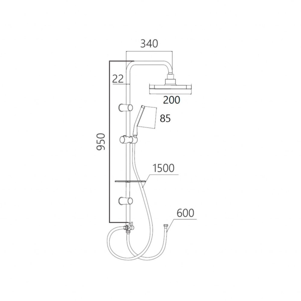 Душевая стойка Gross aqua Edge Хром глянцевый GA9019 Душевая стойка Gross aqua Edge Хром глянцевый GA9019 — изображение 2
