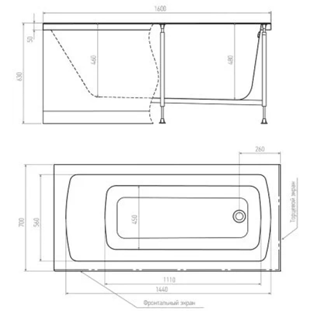 Ванна акриловая Alex Baitler Garda 160х70 Белый глянцевый GARDA 160*70 NW Ванна акриловая Alex Baitler Garda 160х70 Белый глянцевый GARDA 160*70 NW — изображение 4