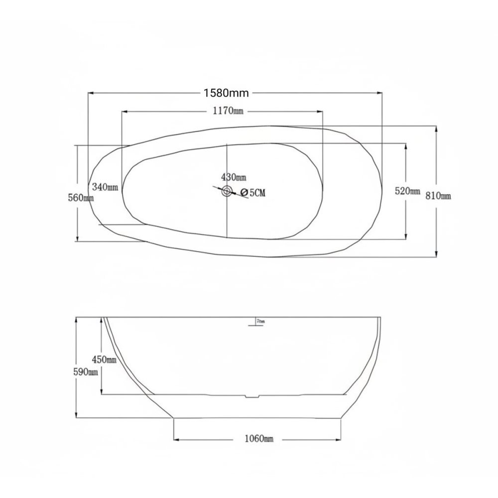 Ванна акриловая Grossman Fly 158х81 Белый матовый GR-1103M Ванна акриловая Grossman Fly 158х81 Белый матовый GR-1103M — изображение 5