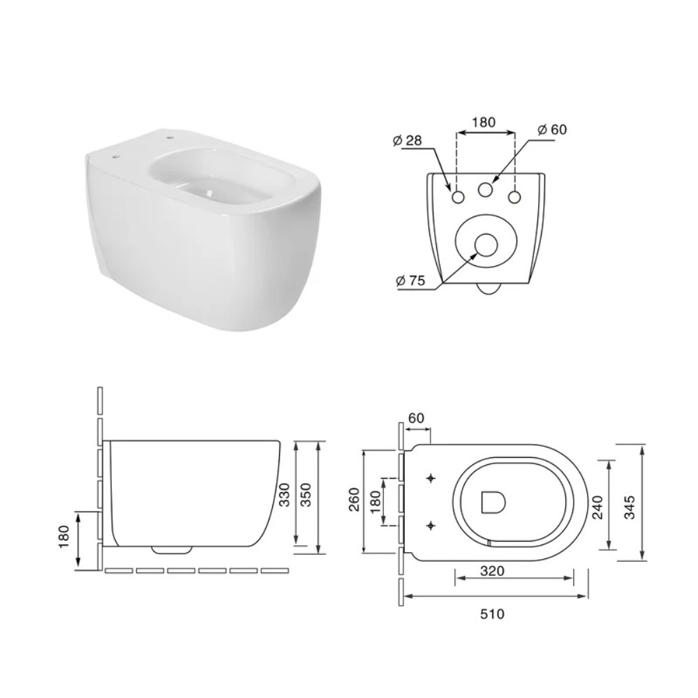 Унитаз подвесной Grossman Tornado с крышкой-сиденье Белый глянцевый GR-4402Q Унитаз подвесной Grossman Tornado с крышкой-сиденье Белый глянцевый GR-4402Q — изображение 5