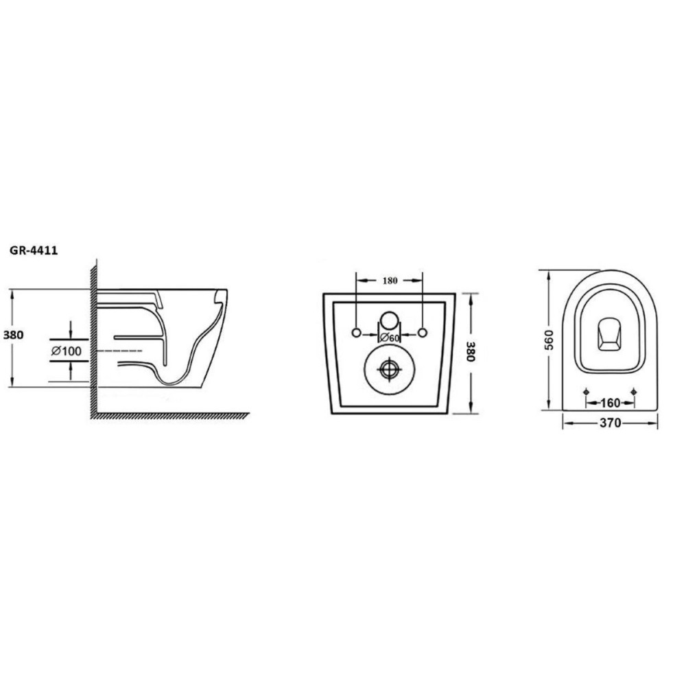 Унитаз подвесной Grossman GR Белый глянцевый GR-4411SQ Унитаз подвесной Grossman GR Белый глянцевый GR-4411SQ — изображение 2