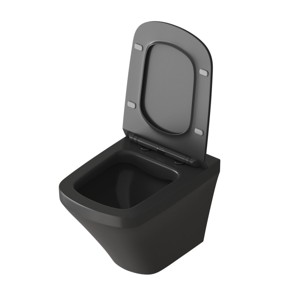 Унитаз подвесной Grossman Color с крышкой-сиденье Черный матовый GR-4440BMS Унитаз подвесной Grossman Color с крышкой-сиденье Черный матовый GR-4440BMS — изображение 3