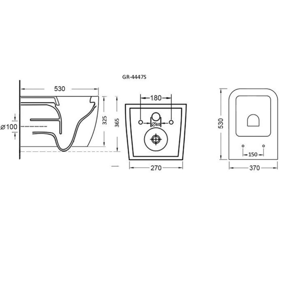 Унитаз подвесной Grossman с крышкой-сиденье Белый глянцевый GR-4447S Унитаз подвесной Grossman с крышкой-сиденье Белый глянцевый GR-4447S — изображение 5