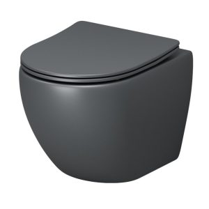 Унитаз подвесной Grossman Tornado с крышкой-сиденье Серый матовый GR-4455GMSQ Унитаз подвесной Grossman Tornado с крышкой-сиденье Серый матовый GR-4455GMSQ