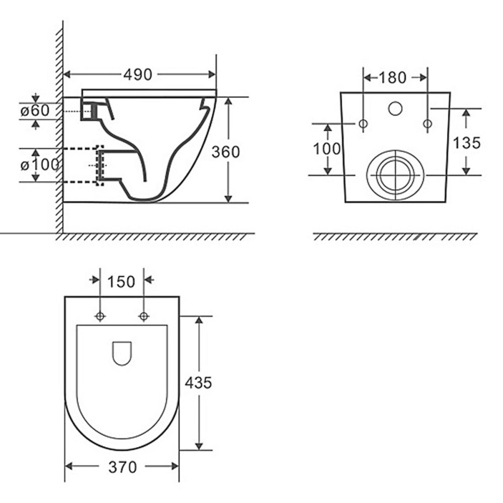 Унитаз подвесной Grossman GR Белый глянцевый GR-4455SQ Унитаз подвесной Grossman GR Белый глянцевый GR-4455SQ — изображение 6