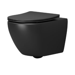Унитаз подвесной Grossman Tornado с крышкой-сиденье Черный матовый GR-4457BMSQ Унитаз подвесной Grossman Tornado с крышкой-сиденье Черный матовый GR-4457BMSQ