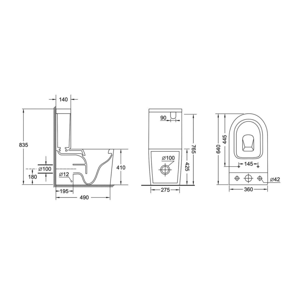 Унитаз-компакт Grossman Tornado Черный матовый GR-4458BMSQ Унитаз-компакт Grossman Tornado Черный матовый GR-4458BMSQ — изображение 5