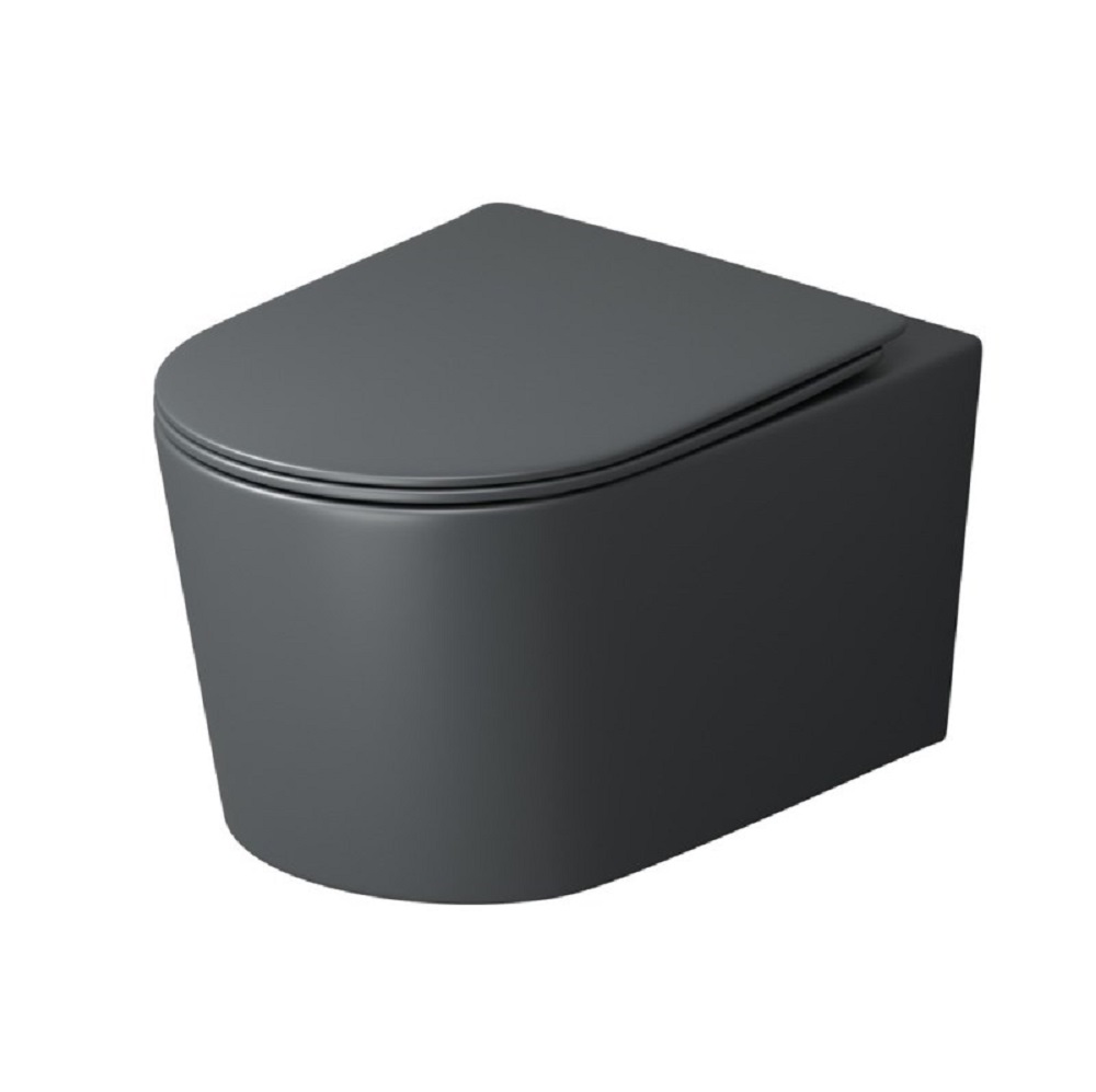 Унитаз подвесной Grossman Tornado с крышкой-сиденье Серый матовый GR-4499GMSQ Унитаз подвесной Grossman Tornado с крышкой-сиденье Серый матовый GR-4499GMSQ