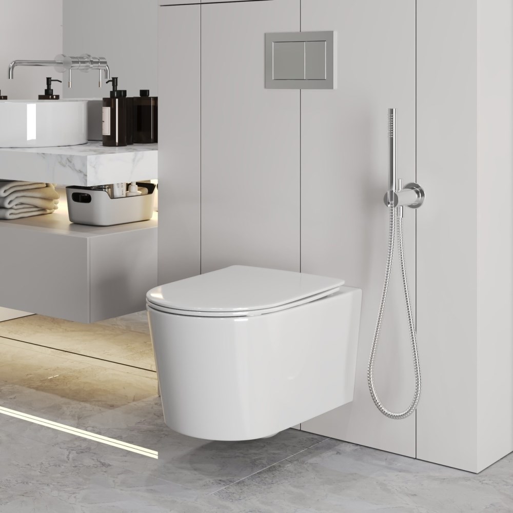 Унитаз подвесной Grossman Tornado с крышкой-сиденье Белый глянцевый GR-4499SQ Унитаз подвесной Grossman Tornado с крышкой-сиденье Белый глянцевый GR-4499SQ — изображение 3