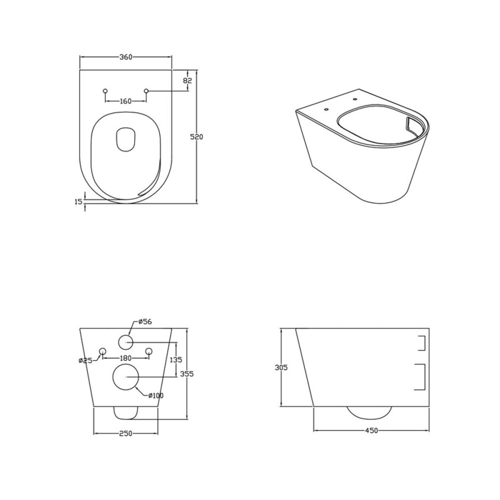 Унитаз подвесной Grossman Thin Rim Белый глянцевый GR-5604SQ Унитаз подвесной Grossman Thin Rim Белый глянцевый GR-5604SQ — изображение 6