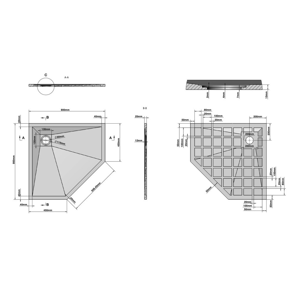 Душевой поддон Grossman Strong 90х90 Белый глянцевый GR-S19090D Душевой поддон Grossman Strong 90х90 Белый глянцевый GR-S19090D — изображение 6
