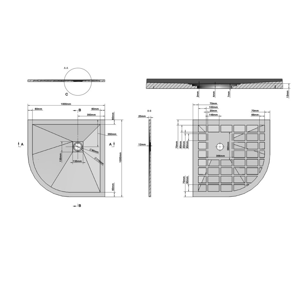 Душевой поддон Grossman Strong 100х100 Графит GR-S2100100 Душевой поддон Grossman Strong 100х100 Графит GR-S2100100 — изображение 6