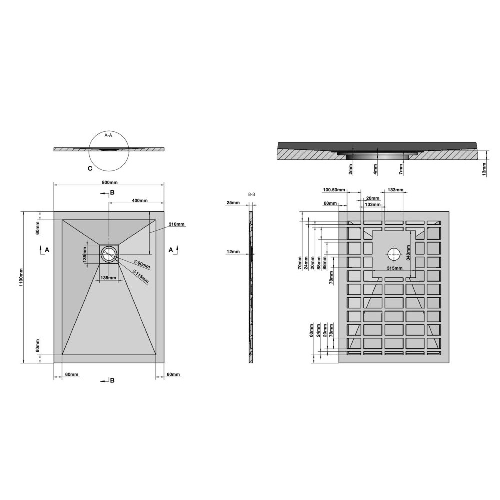 Душевой поддон Grossman Strong 80х110 Графит GR-S280110Q Душевой поддон Grossman Strong 80х110 Графит GR-S280110Q — изображение 6