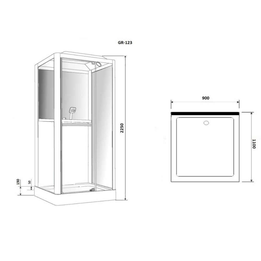 Душевая кабина Grossman Classic 90х110 Белый / Прозрачное GR123(R) Душевая кабина Grossman Classic 90х110 Белый / Прозрачное GR123(R) — изображение 4
