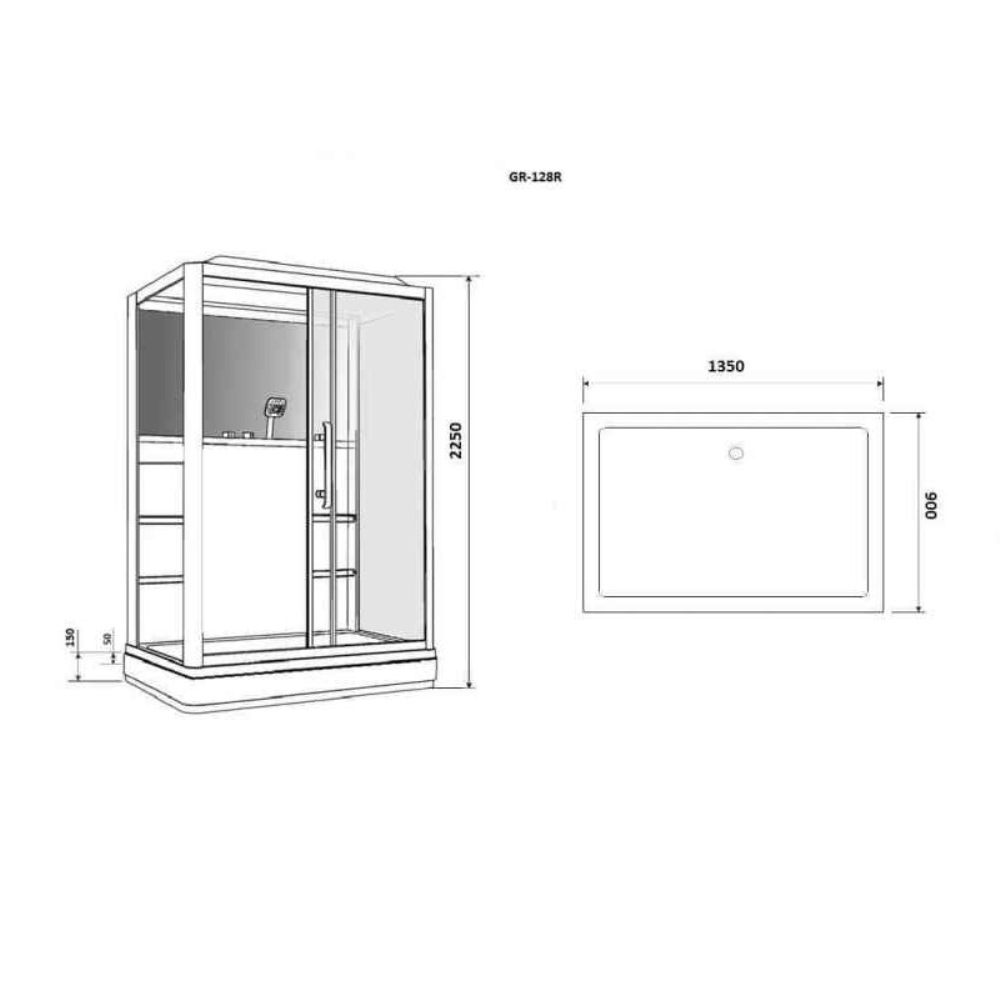 Душевая кабина Grossman Classic 135х90 Белый / Прозрачное GR128R Душевая кабина Grossman Classic 135х90 Белый / Прозрачное GR128R — изображение 4