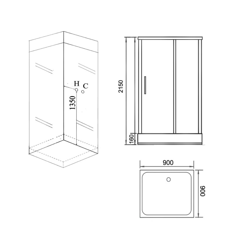 Душевая кабина Grossman Classic 90х90 Белый / Прозрачное GR161 Душевая кабина Grossman Classic 90х90 Белый / Прозрачное GR161 — изображение 4
