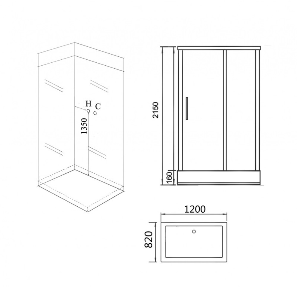 Душевая кабина Grossman Classic 120х82 Белый / Прозрачное GR167 Душевая кабина Grossman Classic 120х82 Белый / Прозрачное GR167 — изображение 3