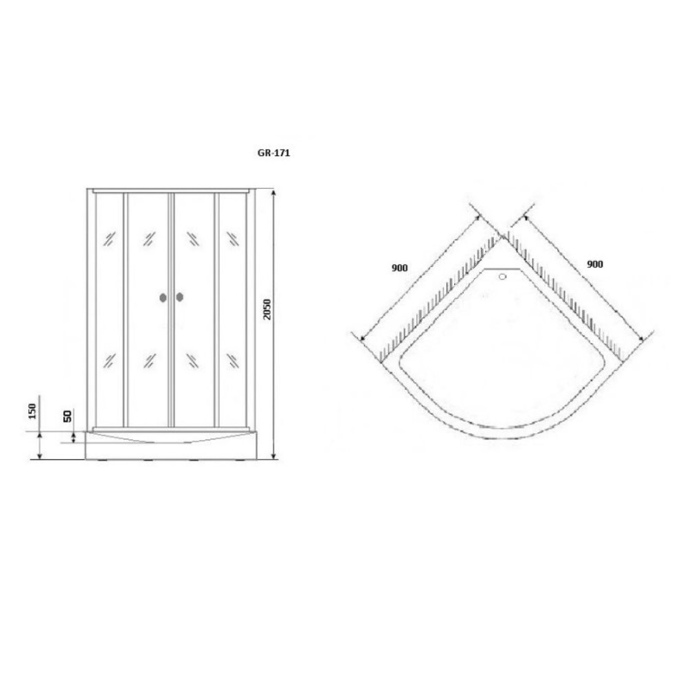 Душевая кабина Grossman Classic 90х90 Хром / Матовое GR171 Душевая кабина Grossman Classic 90х90 Хром / Матовое GR171 — изображение 4
