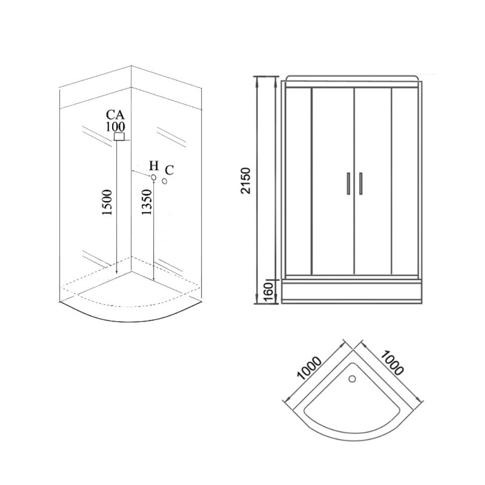 Душевая кабина Grossman Classic 100х100 Черный / Прозрачное GR241 Душевая кабина Grossman Classic 100х100 Черный / Прозрачное GR241 — изображение 3