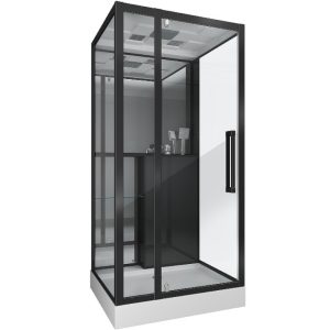 Душевая кабина Grossman Classic 100х90 Черный / Прозрачное GR266