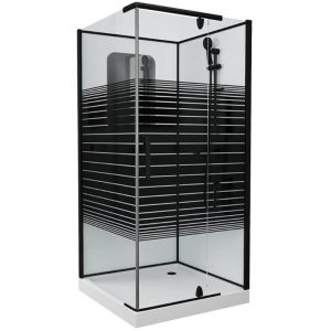 Душевая кабина Grossman Classic 100х100 Черный / С узором GR270QR