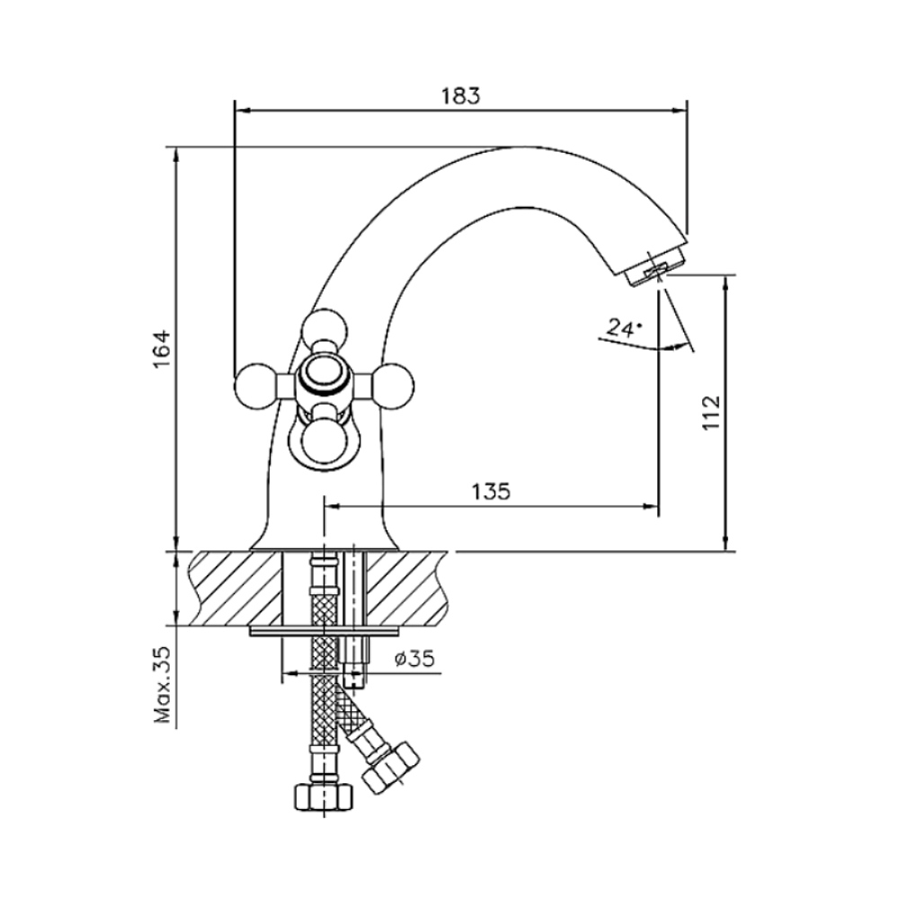 Смеситель для раковины Haiba HB19 Бронза HB1019-4 Смеситель для раковины Haiba HB19 Бронза HB1019-4 — изображение 2