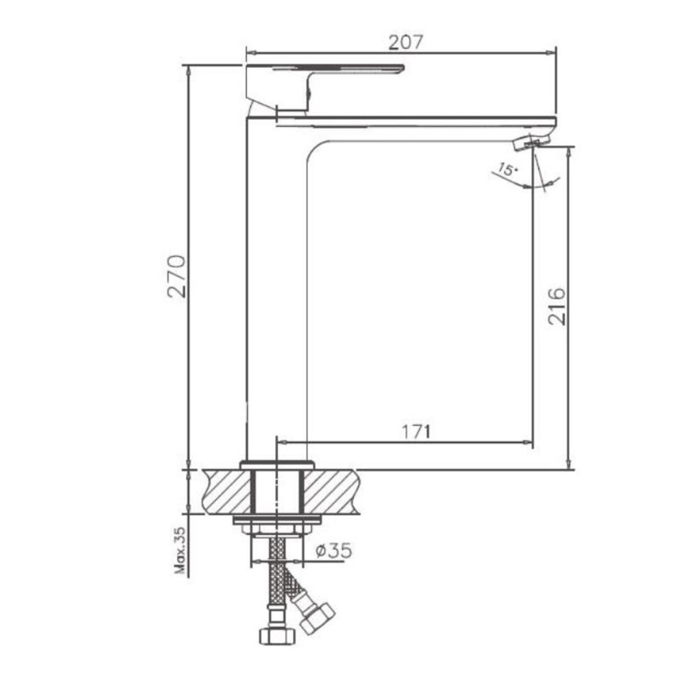 Смеситель для раковины Haiba HB505 Хром глянцевый HB11505 Смеситель для раковины Haiba HB505 Хром глянцевый HB11505 — изображение 2