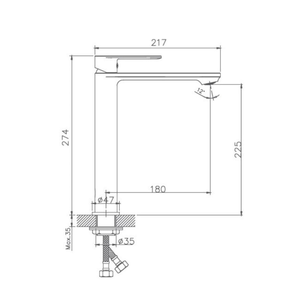 Смеситель для раковины Haiba HB590 Черный матовый HB11590-7 Смеситель для раковины Haiba HB590 Черный матовый HB11590-7 — изображение 2