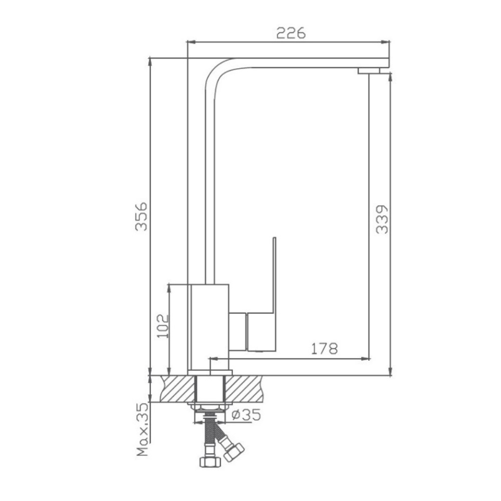 Смеситель для кухни Haiba HB803 Хром матовый HB70803 Смеситель для кухни Haiba HB803 Хром матовый HB70803 — изображение 2