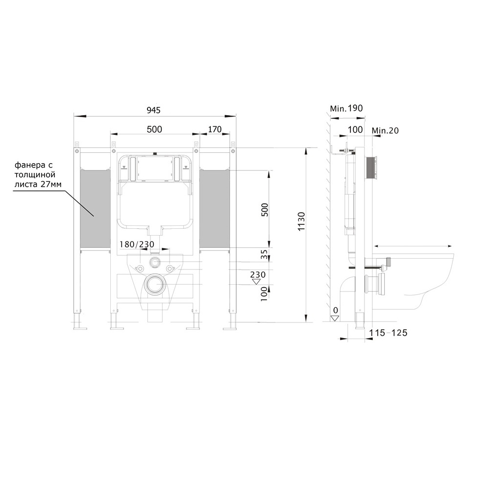 Инсталляция Aquatek INS для скрытого монтажа унитаза для установки поручней и опор INS-0000015 Инсталляция Aquatek INS для скрытого монтажа унитаза для установки поручней и опор INS-0000015 — изображение 4