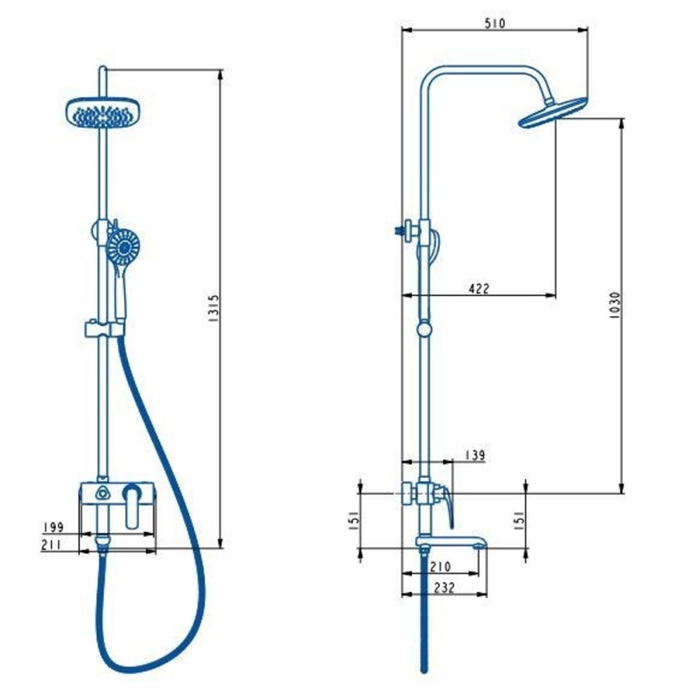Душевая система Knotlor Finesse с изливом Хром глянцевый KN-43 Душевая система Knotlor Finesse с изливом Хром глянцевый KN-43 — изображение 7