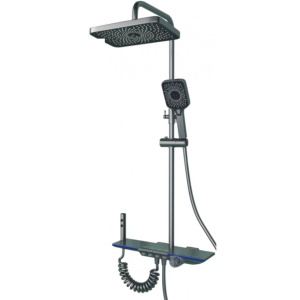 Душевая система Dikalan с изливом Серый глянцевый Kn90134