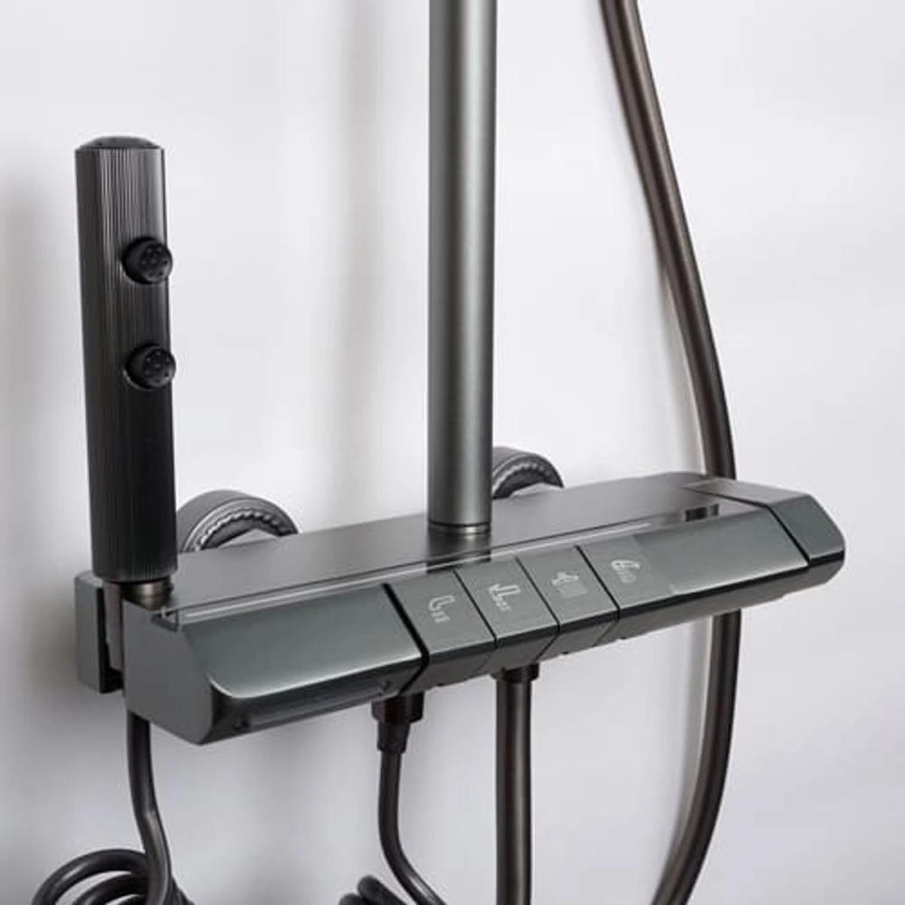 Душевая система Dikalan с изливом Серый глянцевый Kn90138 Душевая система Dikalan с изливом Серый глянцевый Kn90138 — изображение 3