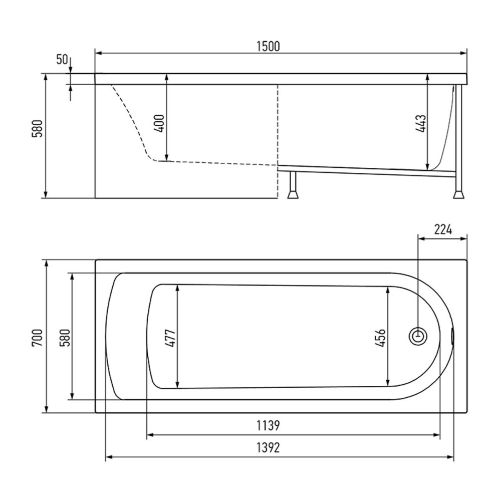 Ванна акриловая Alex Baitler Michigan 160х70 Белый глянцевый MICHIGAN 160*70 NW Ванна акриловая Alex Baitler Michigan 160х70 Белый глянцевый MICHIGAN 160*70 NW — изображение 4