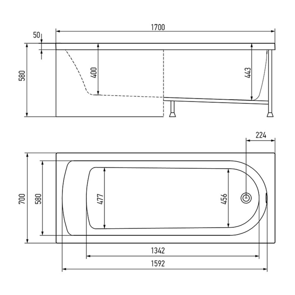 Ванна акриловая Alex Baitler Michigan 170х70 Белый глянцевый MICHIGAN 170*70 NW Ванна акриловая Alex Baitler Michigan 170х70 Белый глянцевый MICHIGAN 170*70 NW — изображение 4