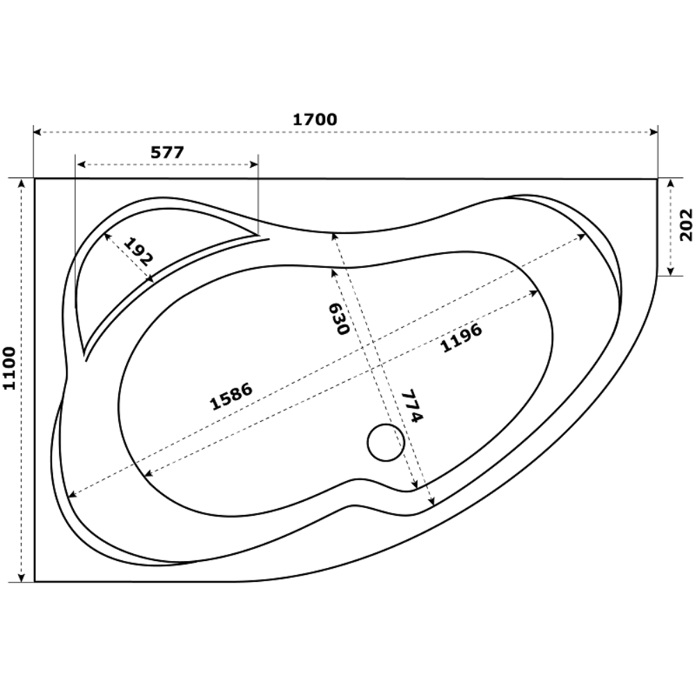 Ванна акриловая Azario Микона 170х110 правая Белый МИВ0004 Ванна акриловая Azario Микона 170х110 правая Белый МИВ0004 — изображение 4