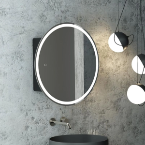 Шкаф зеркальный Агата Torneo Black 60 с сенсором Черный МВК068