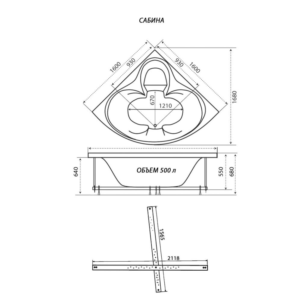 Ванна акриловая Triton Сабина 160х160 Белый глянцевый Н0000099987 Ванна акриловая Triton Сабина 160х160 Белый глянцевый Н0000099987 — изображение 5