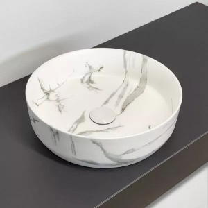 Раковина накладная Comforty 39 Белый мрамор N112DMWY-2