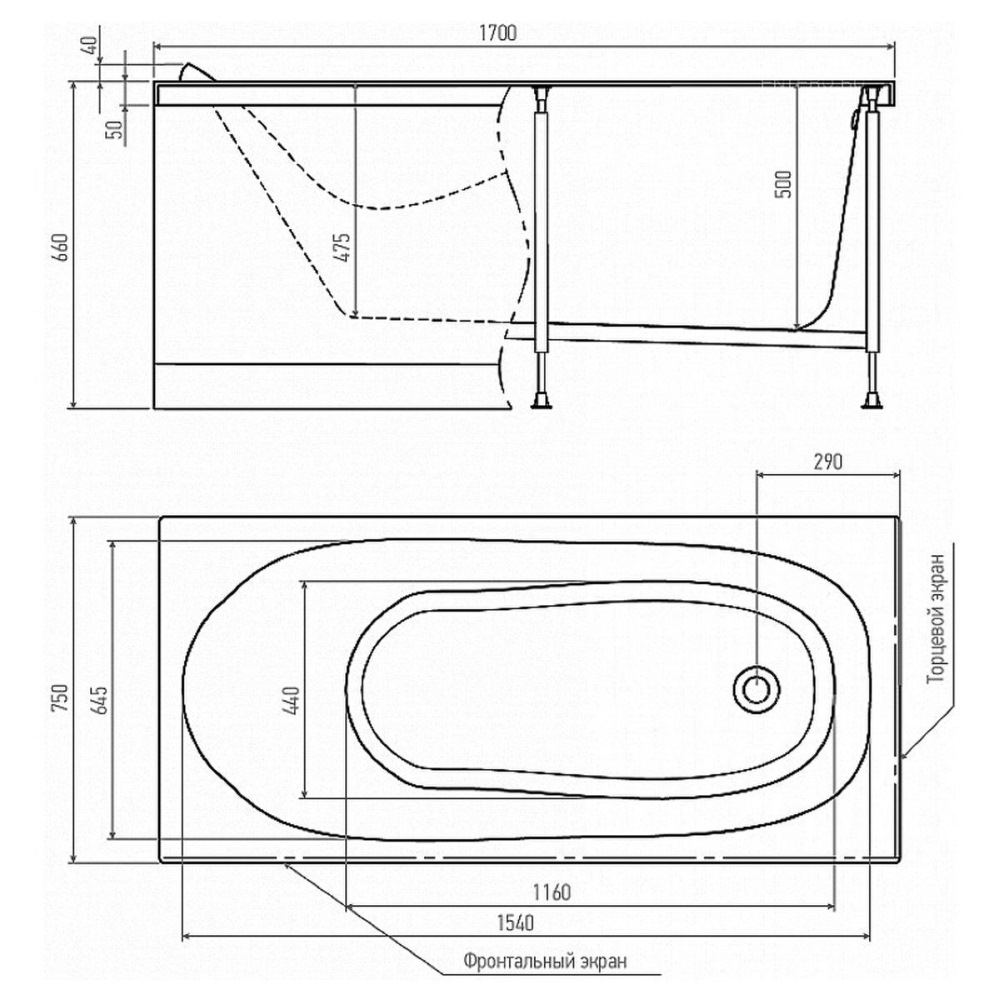 Ванна акриловая Alex Baitler Nemi 170х75 Белый глянцевый NEMI 170*75 NW Ванна акриловая Alex Baitler Nemi 170х75 Белый глянцевый NEMI 170*75 NW — изображение 4