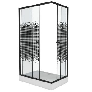 Душевой уголок Niagara Eco 100х80 с поддоном Черный / С рисунком NG-018-14QBLACK