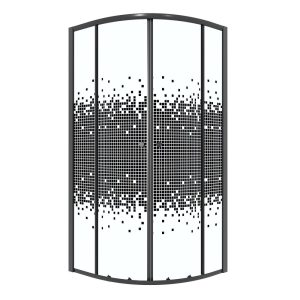 Душевой уголок Niagara Eco 78х78 Черный / С рисунком NG-1003-14BLACK