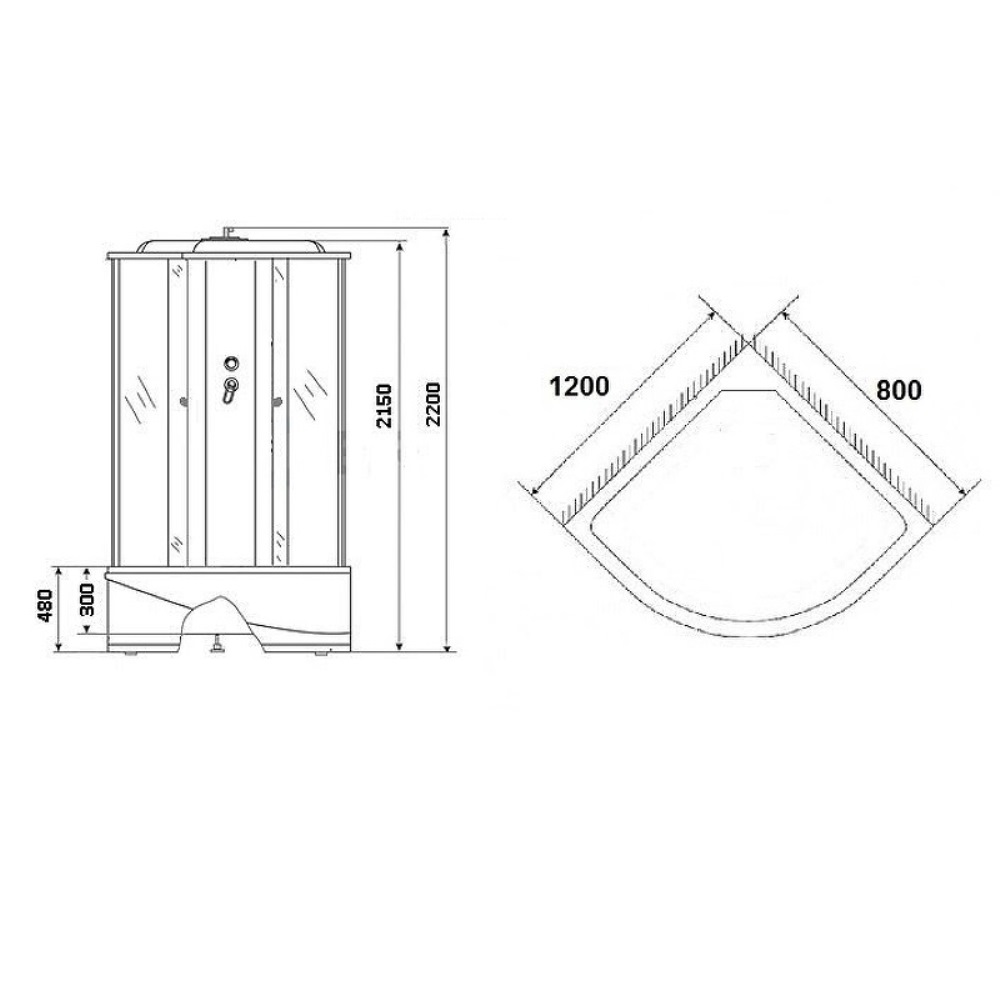 Душевая кабина Niagara Ultra 120х80 Черный / Прозрачное NG-214-01LN Душевая кабина Niagara Ultra 120х80 Черный / Прозрачное NG-214-01LN — изображение 4