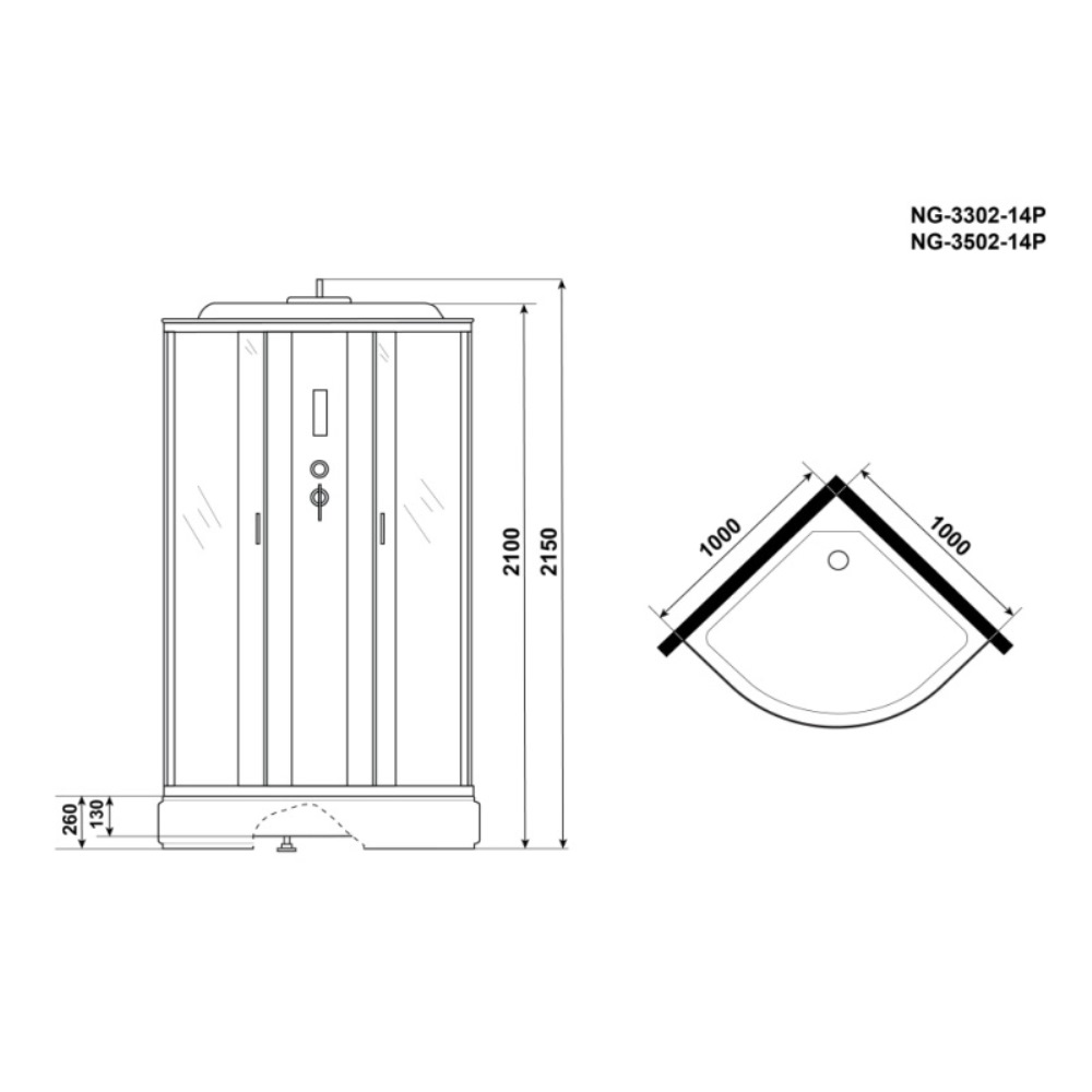 Душевая кабина Niagara Classic 100х100 Хром / Матовое NG-3302-14P Душевая кабина Niagara Classic 100х100 Хром / Матовое NG-3302-14P — изображение 4