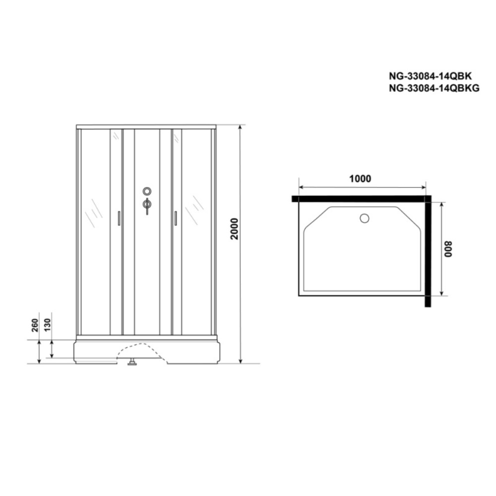 Душевая кабина Niagara Classic 100х80 Хром / Матовое NG-33084-14QBK Душевая кабина Niagara Classic 100х80 Хром / Матовое NG-33084-14QBK — изображение 4