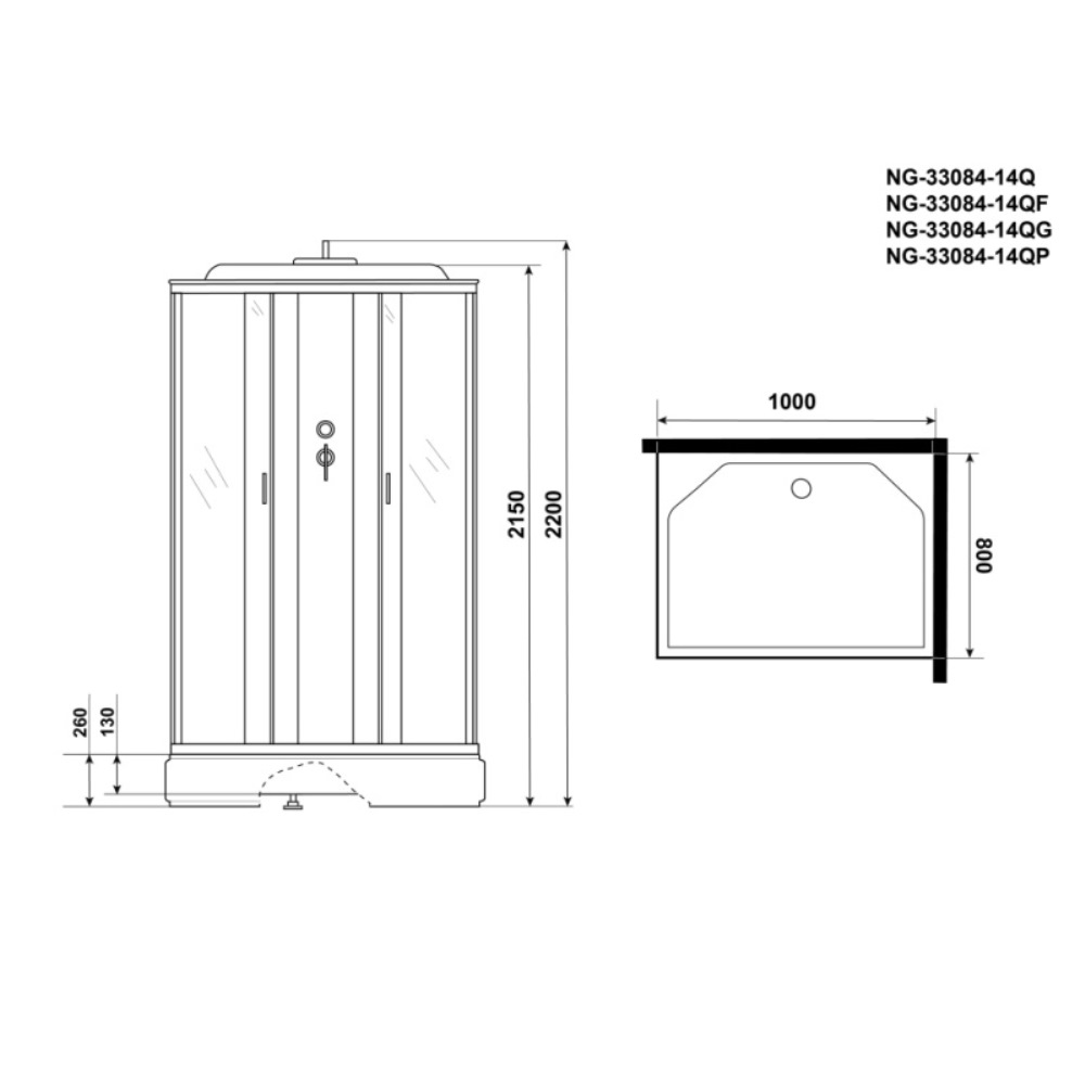 Душевая кабина Niagara Classic 100х80 Хром / Матовое NG-33084-14QF Душевая кабина Niagara Classic 100х80 Хром / Матовое NG-33084-14QF — изображение 4