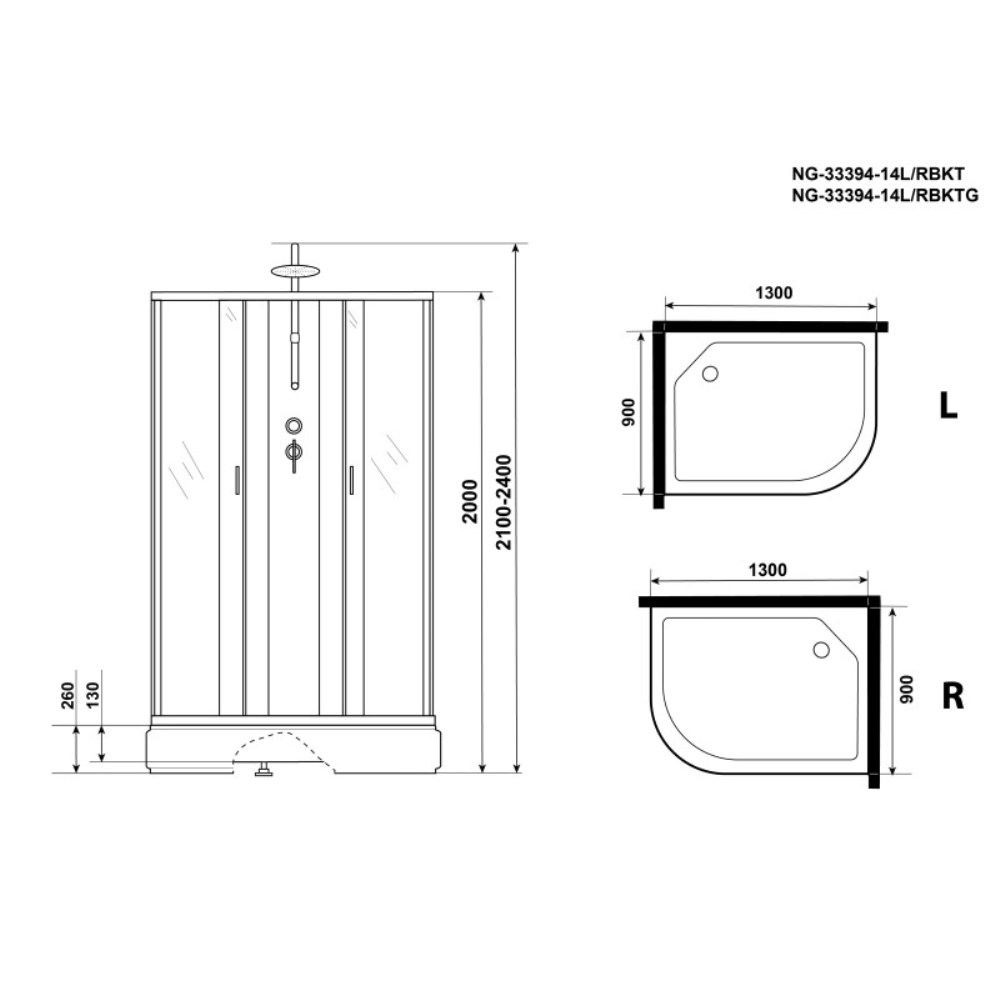 Душевая кабина Niagara Classic 130х90 правая Хром / Прозрачное NG-33394-14RBKTG Душевая кабина Niagara Classic 130х90 правая Хром / Прозрачное NG-33394-14RBKTG — изображение 4