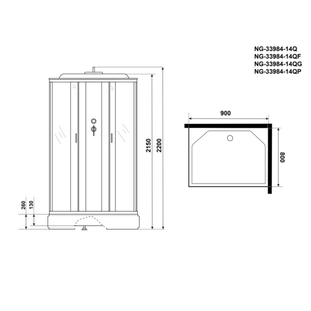 Душевая кабина Niagara Classic 90х80 Хром / Матовое NG-33984-14Q Душевая кабина Niagara Classic 90х80 Хром / Матовое NG-33984-14Q — изображение 4